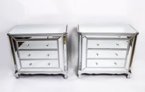 Fabulous Pair Art Deco Style Mirrored Chest of Drawers | Ref. no. 06394a | Regent Antiques