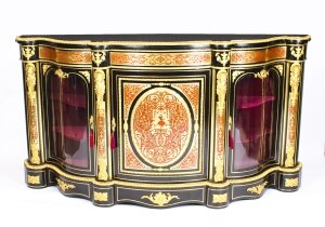 Antique Ormolu Mounted Serpentine Boulle Tortoiseshell Credenza 19th C