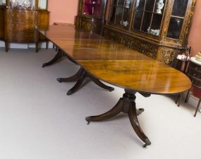 Antique Regency Mahogany Dining Table 3 Pillar c.1920 | Ref. no. 06487 | Regent Antiques