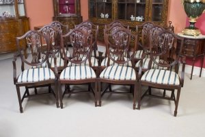 Antique Set 12 English Hepplewhite Dining Chairs c.1900 | Ref. no. 06487b | Regent Antiques