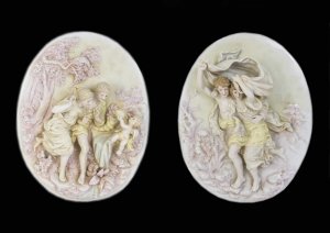 Pair Dresden Style Porcelain Wall Plaques | Ref. no. 06492 | Regent Antiques