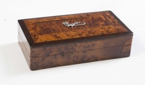 Antique Edwardian Burr & Silver Mount Cigar Box 1904 | Ref. no. 06509 | Regent Antiques