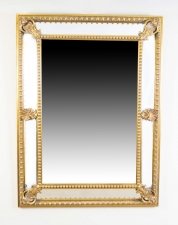 Beautiful Gilded Cushion Mirror With Bevelled Edge 120 x 91 cm | Ref. no. 06517 | Regent Antiques