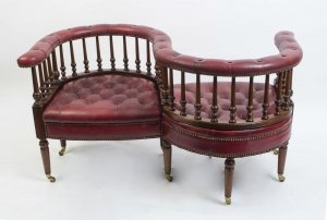 Antique Victorian Mahogany Conversation Settee c.1890 | Ref. no. 06543 | Regent Antiques