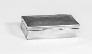 Antique Art Deco Silver Cigarette Card Box Casket 1935 | Ref. no. 06589 | Regent Antiques