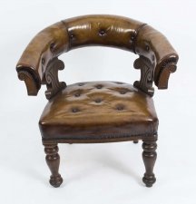 Antique Victorian Walnut Tub Desk Armchair c.1860 | Ref. no. 06614a | Regent Antiques