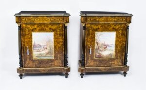 Antique Pair Pier Cabinets With Porcelain Plaques c.1880 | Ref. no. 06616 | Regent Antiques