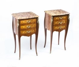 Antique Pair French Marquetry Bedside Chests c.1900 | Ref. no. 06670 | Regent Antiques