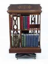 Antique Edwardian Inlaid Revolving Bookcase c.1900 | Ref. no. 06684 | Regent Antiques