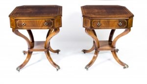 Antique Pair Flame Mahogany Occasional Tables c.1920 | Ref. no. 06698 | Regent Antiques