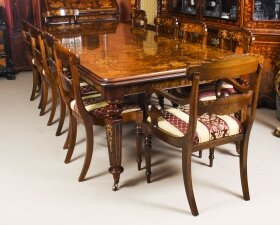 Large Dining Table & Chairs Set | 10ft Marquetry Dining Table & Chairs Set | Ref. no. 06703a | Regent Antiques