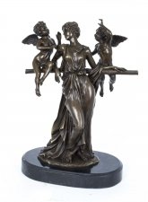 Bronze Sculpture of Lady with Two Cherubs | Ref. no. 06730 | Regent Antiques