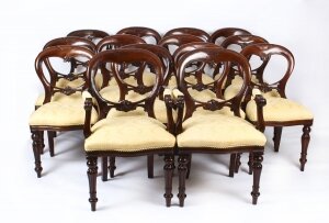 Set Of 12 Victorian Balloon Back Dining Chairs | Victorian Style Balloon Chairs | Ref. no. 06748a | Regent Antiques