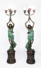 Pair Bronze Lady ‘Tochere’ Lamps | Ref. no. 06788 | Regent Antiques