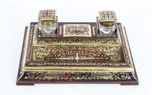 Antique French Boulle Cut Brass  Inlaid Inkstand c.1840 | Ref. no. 06808ee | Regent Antiques