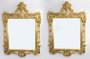Pair Elaborate Gilded Hand Carved  George II Style Mirrors 170 x 124 cm | Ref. no. 06824a | Regent Antiques