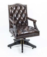 English Handmade DesignerLeather Desk Chair | Ref. no. 06922 | Regent Antiques