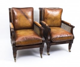 Pair of Regency Style Mahogany  Bergere Armchairs | Ref. no. 06940 | Regent Antiques