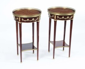 Pair Sheraton Style Walnut Sunburst Side Occasional Tables | Ref. no. 06943 | Regent Antiques