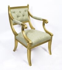 Antique Regency Revival Giltwood Armchair 20th C