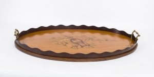 Antique Edwardian Oval Satinwood Marquetry Tray c.1900 | Ref. no. 06989 | Regent Antiques