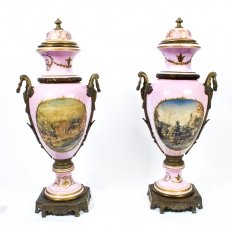 Vintage Huge Pair Sevres Style Porcelain & Ormolu Vases | Ref. no. 07078 | Regent Antiques
