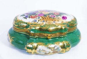 Porcelain & Gilded Jade Green Sevres Style Casket | Ref. no. 07086 | Regent Antiques