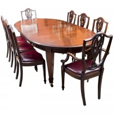 Antique 8ft Edwardian Dining Table 8 Chairs c.1900 | Ref. no. 07099a | Regent Antiques