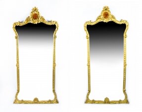 Antique Pair French 2.5 metre Giltwood Pier Mirrors c.1900 - 246 x 125 cm | Ref. no. 07177 | Regent Antiques