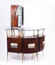 Antique Art Deco Gio Ponti Cocktail Bar & Mirrored Cabinet 1950 | Ref. no. 07202 | Regent Antiques
