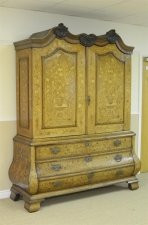 Antique Dutch Marquetry Bombe Cabinet Armoire c.1780 | Ref. no. 07225 | Regent Antiques