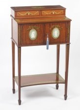 Antique George III Satinwood Cabinet Cheveret Wedgewood Plaques 19th C | Ref. no. 07229 | Regent Antiques