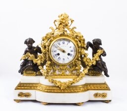 Antique French White Marble & Ormolu Mantel clock C1860 | Ref. no. 07264 | Regent Antiques