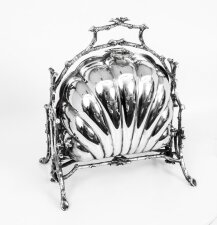 Antique Victorian Silver Plated Shell Folding Biscuit Box C1880 | Ref. no. 07277 | Regent Antiques