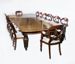 Antique 13ft 3" x 6ft Extending Dining Table 14 chairs c.1880 | Ref. no. 07283a | Regent Antiques
