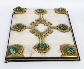 Antique Victorian Ormolu Malachite Onyx Desk Blotter C1870 | Ref. no. 07309 | Regent Antiques