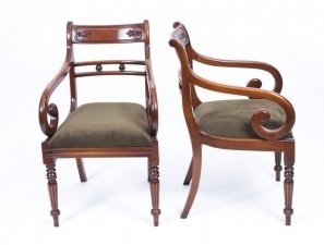 Grand Pair Regency Style Tulip Back Arm Chairs desk Chairs | Ref. no. 07317c | Regent Antiques