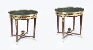 Large Pair Empire Style Marble Topped Occasional Tables | Ref. no. 07340 | Regent Antiques