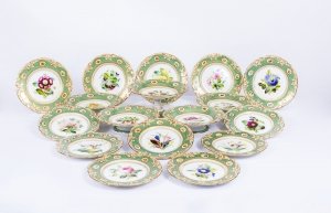 Antique English Hand Painted Porcelain Dessert Service c.1860 | Ref. no. 07341 | Regent Antiques
