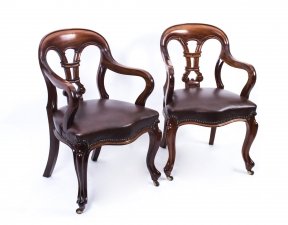 Antique Pair William IV Mahogany &  Leather Armchairs c,1830 | Ref. no. 07344 | Regent Antiques