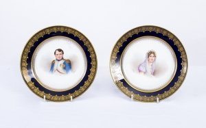 Antique Pair Sevres Cabinet Plates Napoleon Josephine | Ref. no. 07382 | Regent Antiques