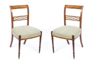 Antique Pair Satinwood Sheraton Revival Side Chairs c.1880 | Ref. no. 07396a | Regent Antiques