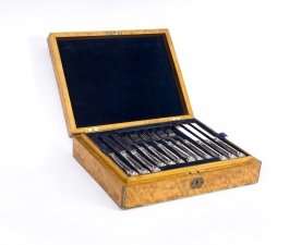 Antique Sterling Silver Boxed Dessert 18 x Cutlery Set 1870 | Ref. no. 07441 | Regent Antiques