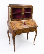 Antique French King Wood & Marquetry Bonheur du Jour 19th C