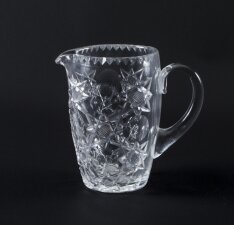 Vintage Cut Glass Crystal Jug Ewer Mid 20th Century