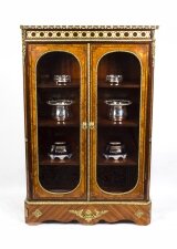 Antique Victorian Burr Walnut Ormolu Mounted Display Cabinet 19th Century