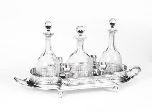 Antique Silver Plated Tantalus 3 Glass Decanters c1880 | Ref. no. 07509 | Regent Antiques