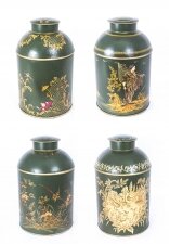 Gorgeous Set 4 Handpainted Toleware Tea Caddies | Ref. no. 07577 | Regent Antiques