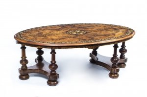 Antique Burr Walnut Marquetry Oval Coffee Table C1860 | Ref. no. 07580 | Regent Antiques