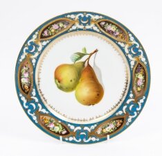 Antique Hand Painted Continental Porcelain Plate with Pears C1900 | Ref. no. 07665 | Regent Antiques